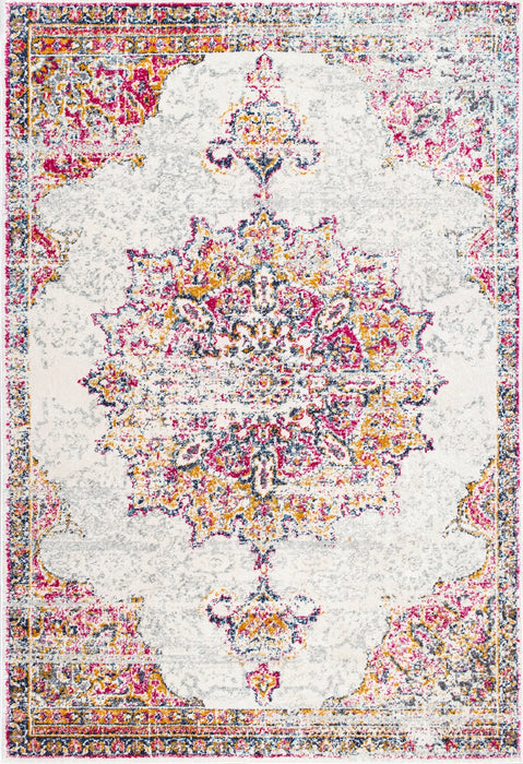 Medallion Area Rug For Living Room In Pink