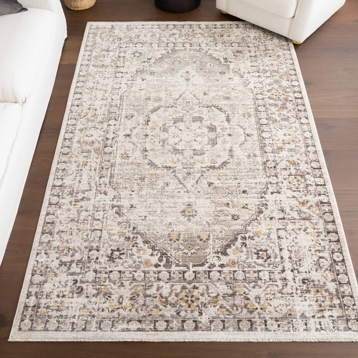 Medallion Area Rug Light Grey 160x230 cm
