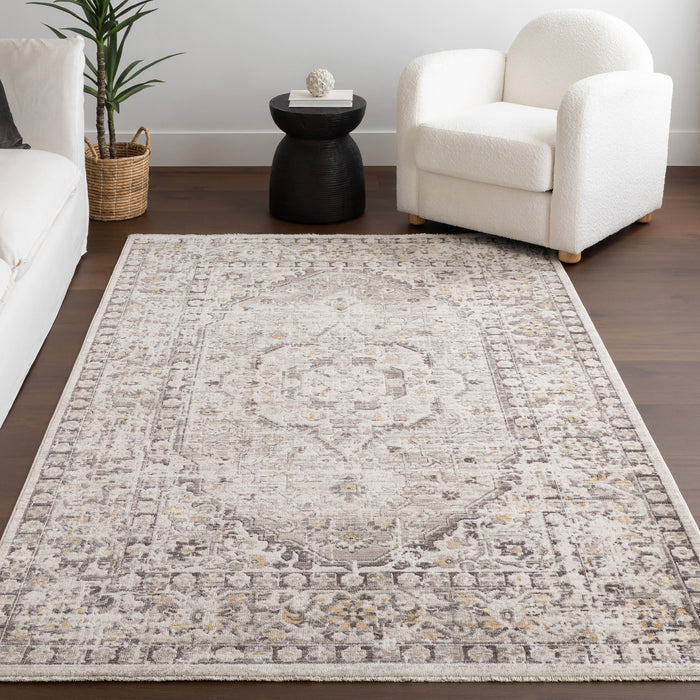 Medallion Area Rug Light Grey 160x230 cm