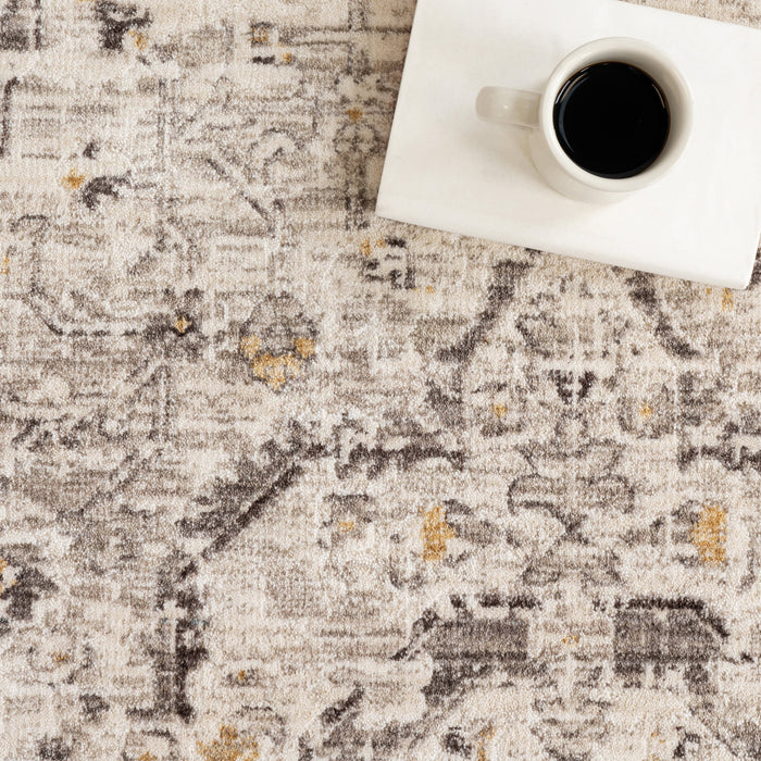 Medallion Area Rug Light Grey 160x230 cm