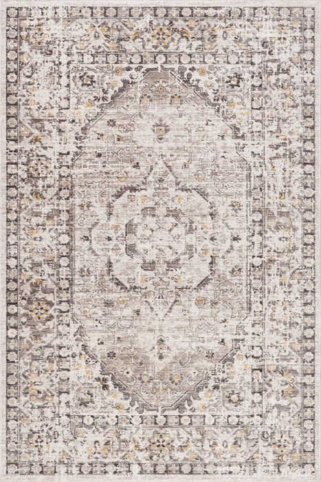 Medallion Area Rug Light Grey 160x230 cm