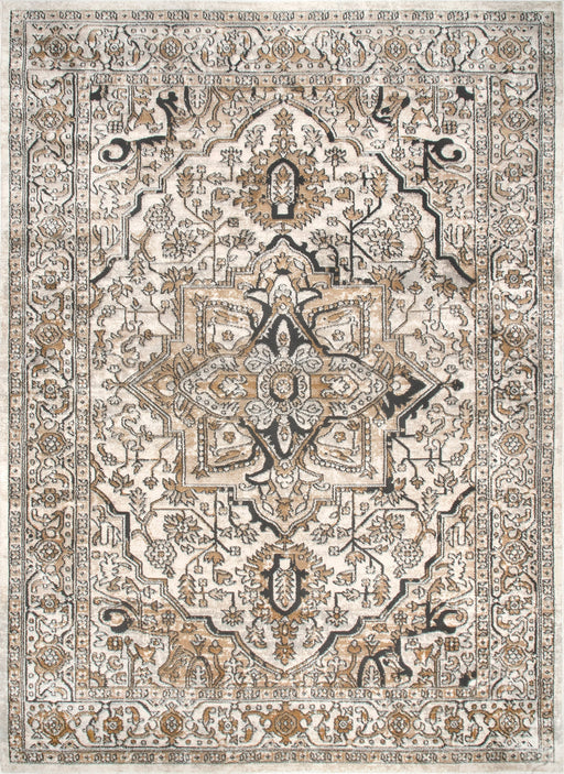 Medallion Area Rug in Beige for Elegant Home Decor