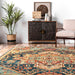 Medallion Area Rug in Green for Living Room Decor