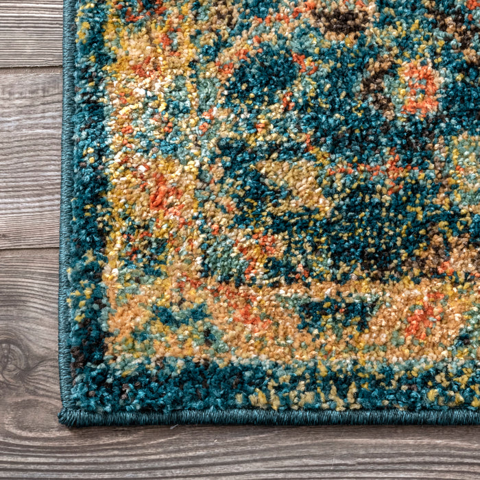 Medallion Area Rug in Olive Green 60x90 cm