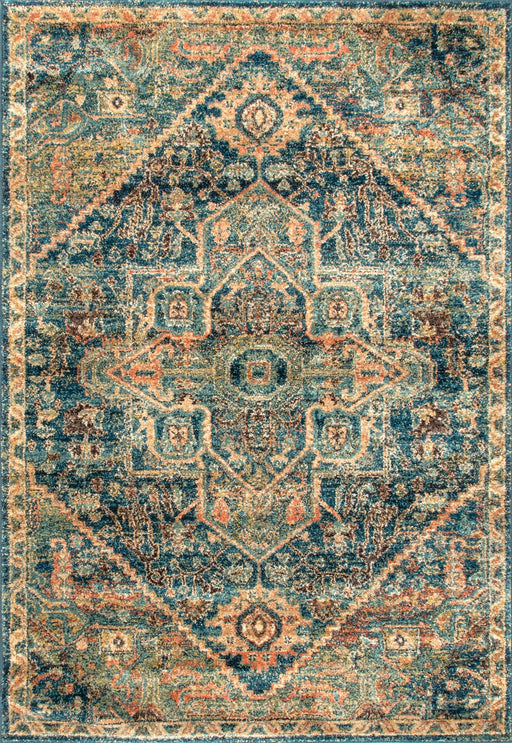 Medallion Area Rug in Olive Green 60x90 cm