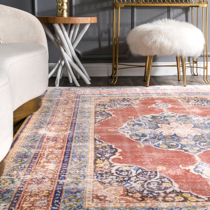 Medaillon Area Rug in oranje voor Home Decor