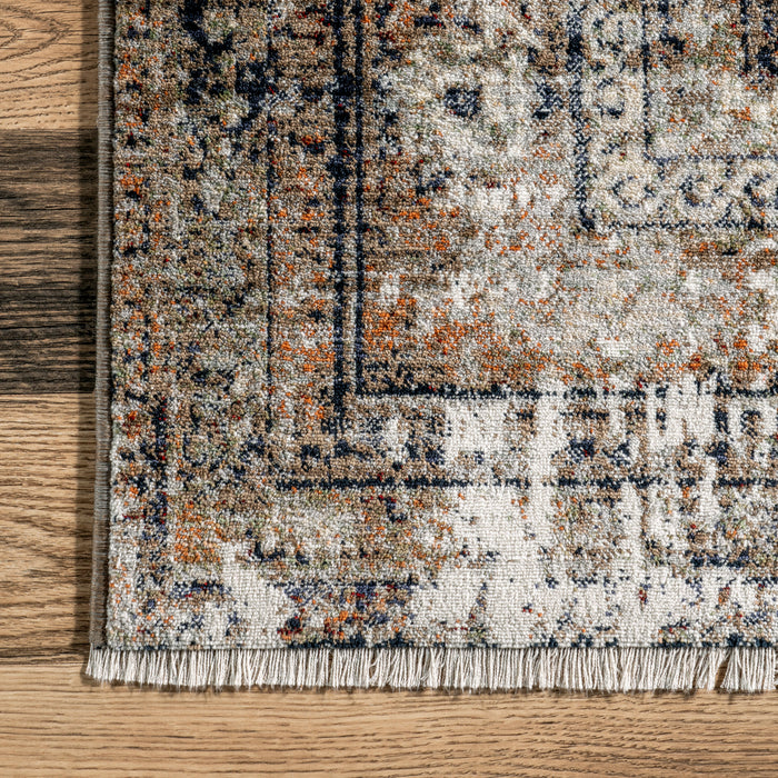 Medallion Fringe Area Rug 120x180 cm Beige