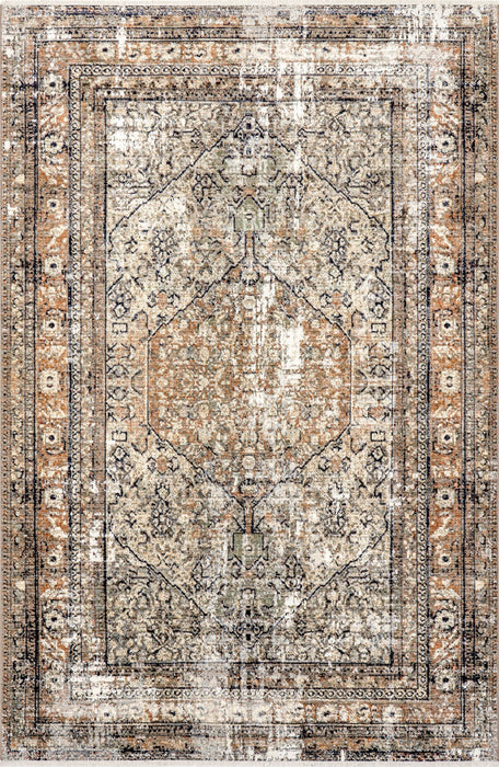 Medallion Fringe Area Rug 120x180 cm Beige