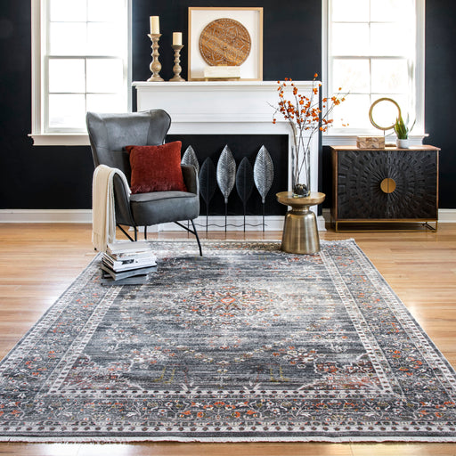 Medallion Pattern Area Rug 160x230 cm Grey