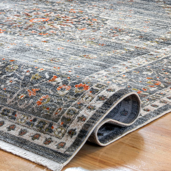 Medallion Pattern Area Rug 160x230 cm Grey