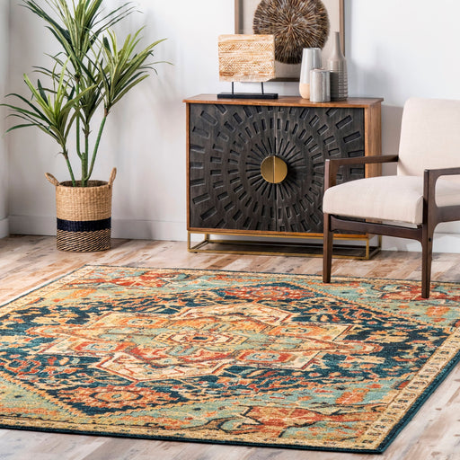 Medaillion patroongebied Rug in groene kleur