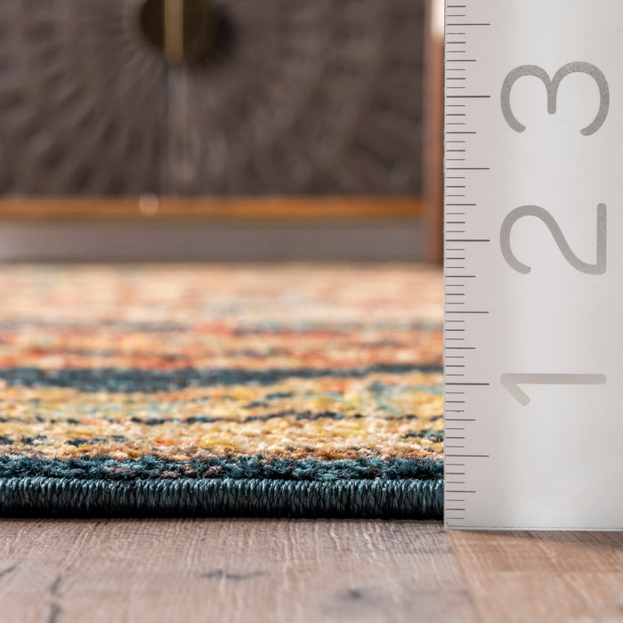 Medallion Pattern Area Rug in Green Color