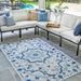 Medallion Pattern Indoor Outdoor Area Rug 120x180 cm Blue