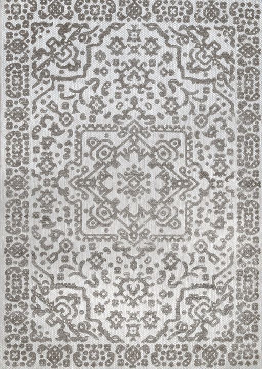 Medallion Pattern Indoor Outdoor Rug in Grey 150x240 cm
