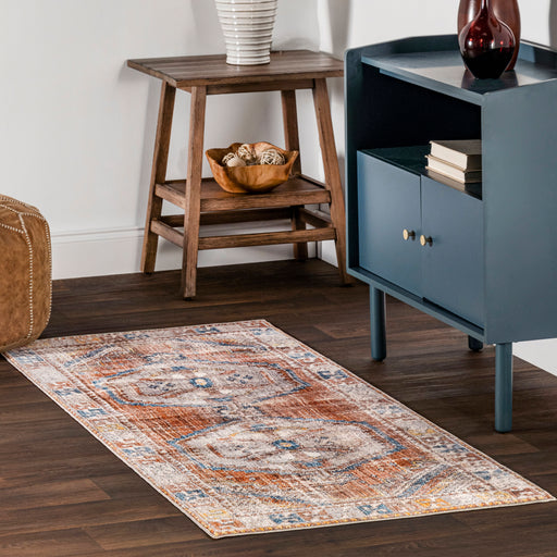 Medallion Pattern Tassel Area Rug 120x180 cm Rust