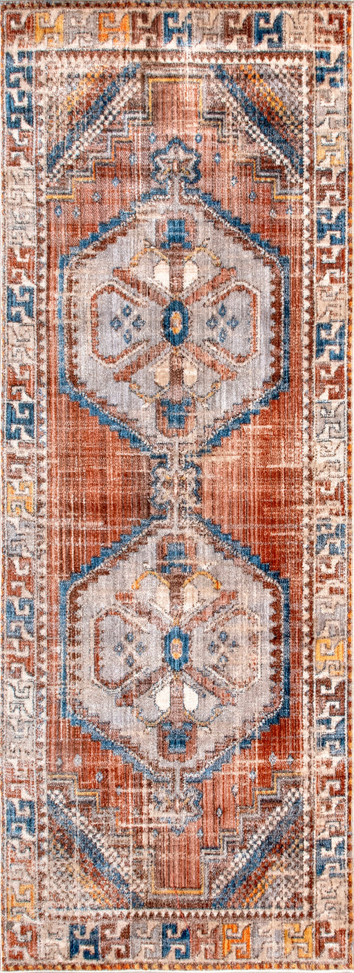 Medallion Pattern Tassel Area Rug 120x180 cm Rust