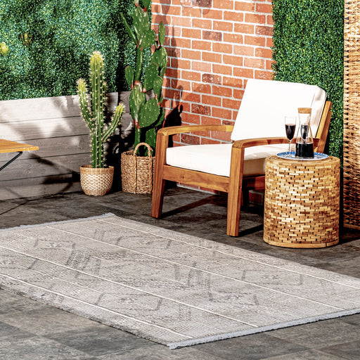 Meera Grey Indoor Outdoor Area Rug 50cm x 80cm