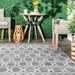 Megan Trellis Grey Washable Indoor Outdoor Area Rug 122x183 cm
