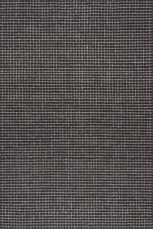Melrose Charcoal Checked Wool Area Rug 152 x 244 cm