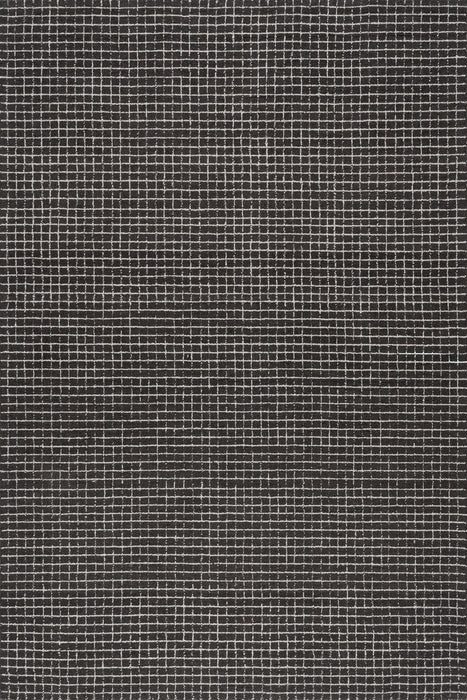 Melrose Charcoal Checked Wool Area Rug 152x244 cm