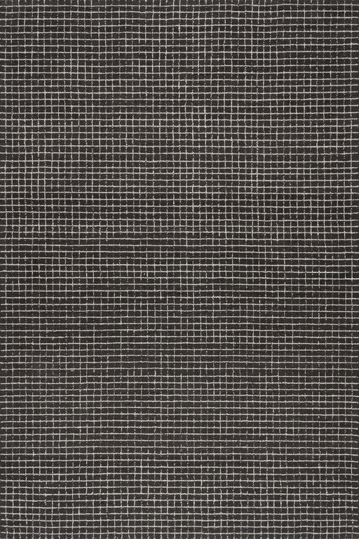 Melrose Charcoal Checked Wool Area Rug 152x244 cm
