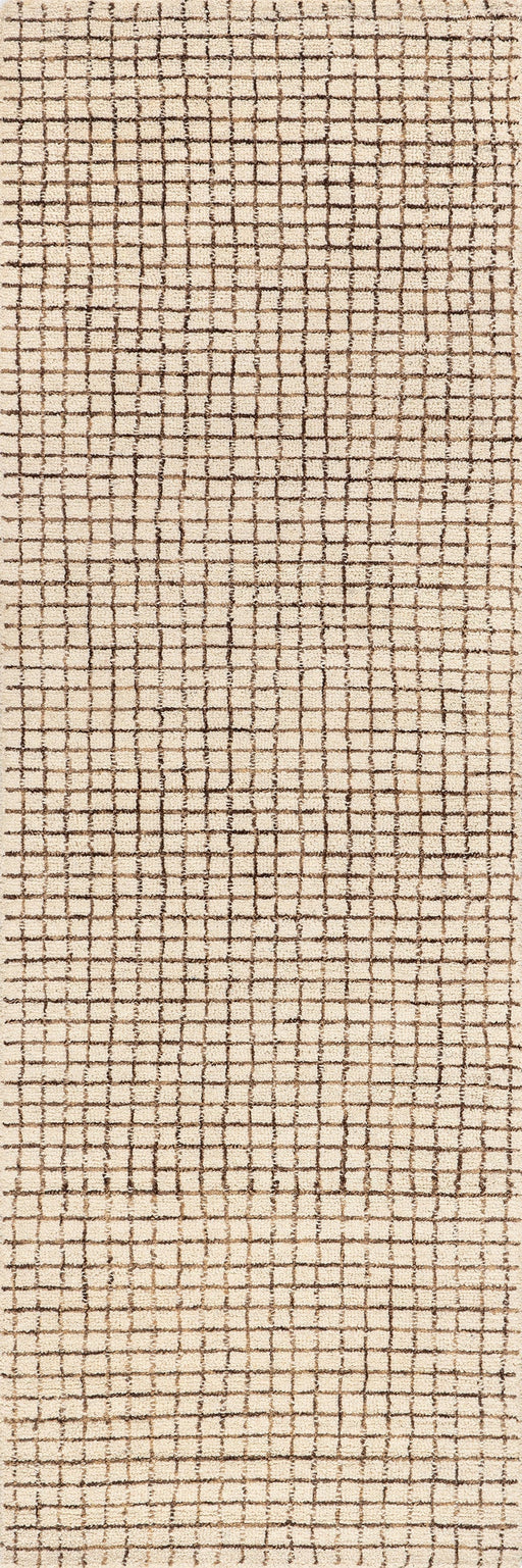 Melrose Cream Checked Wool Rug 152 x 244 cm