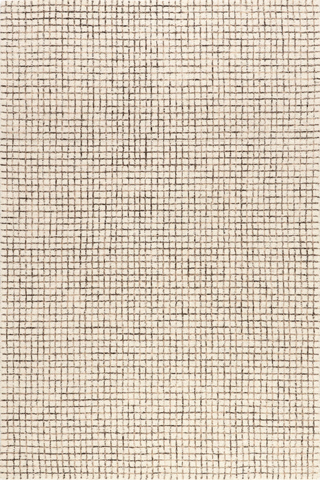 Melrose Cream Checked Wool Rug 160x230 cm