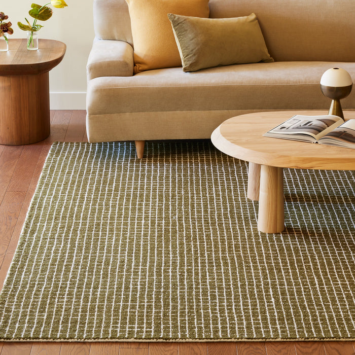 Melrose Graphic Wool Rug in Moss 152 cm