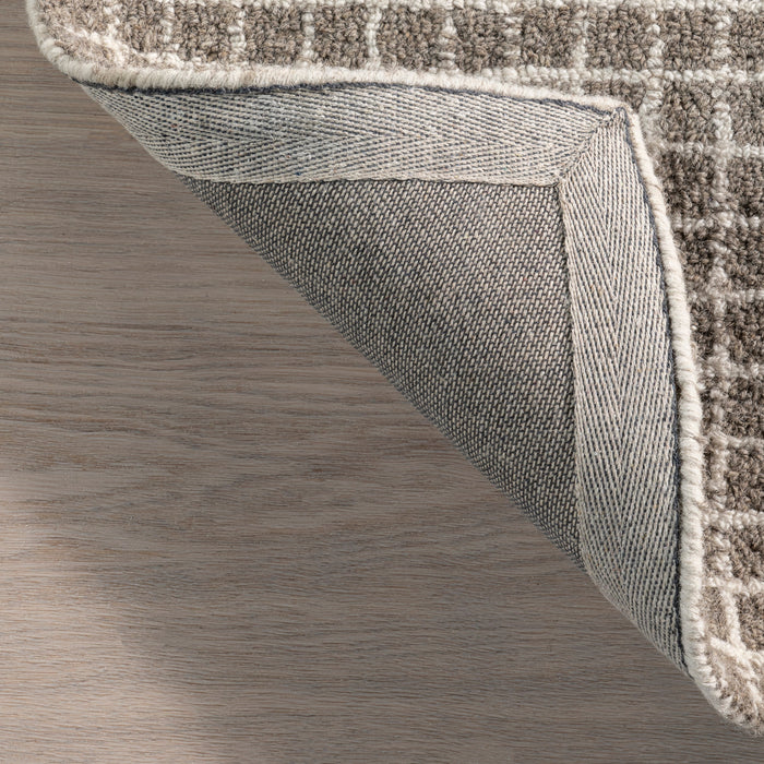 Melrose Grey Checked Wool Rug 152x244 cm