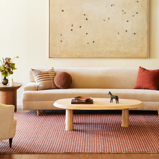 Melrose Wool Checked Area Rug in Chestnut