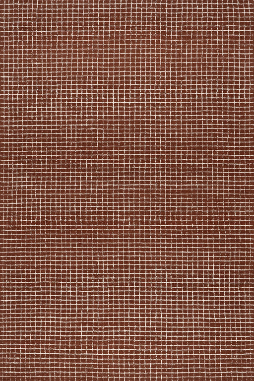 Melrose Wool Checked Area Rug in Chestnut