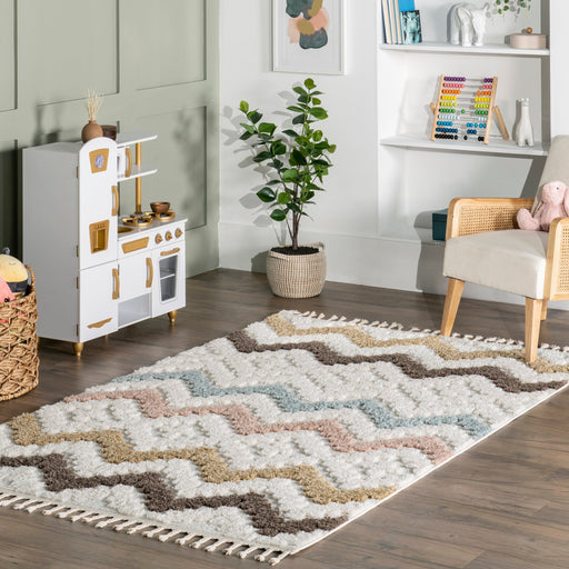 Meredith Beige Kids Pastel Waves Area Rug 120 x 160 cm