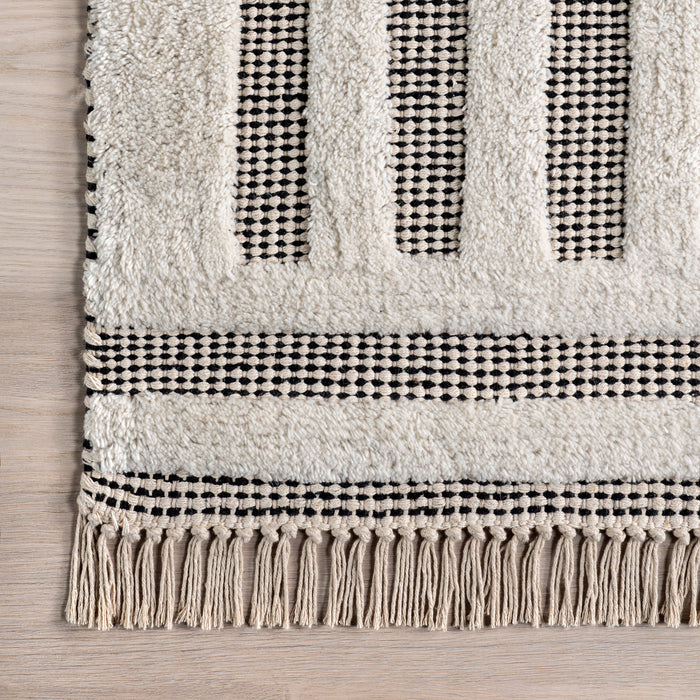 Merrick Tasseled Cotton Wool Area Rug 152x244 cm