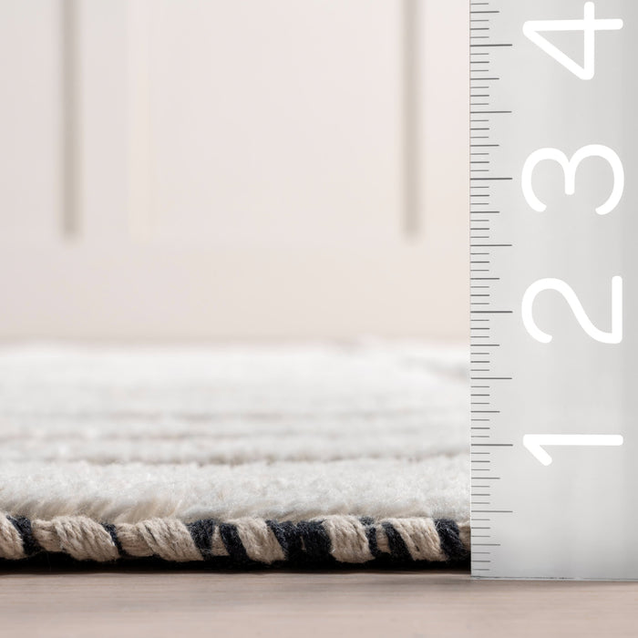 Merrick Tasseled Cotton Wool Area Rug 160x230 cm Ivory