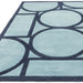 Metro Modern Geometric Hand-Carved Hi-Low Wool Blue Rug