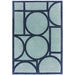 Metro Modern Geometric Hand-Carved Hi-Low Wool Blue Rug