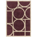 Metro Modern Geometric Hand-Carved Hi-Low Wool Plum Rug