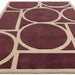 Metro Modern Geometric Hand-Carved Hi-Low Wool Plum Rug