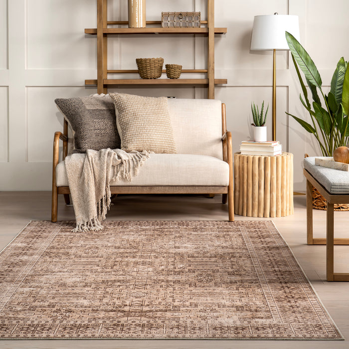 Milani Washable Spill Proof Rug Beige 120x180 cm