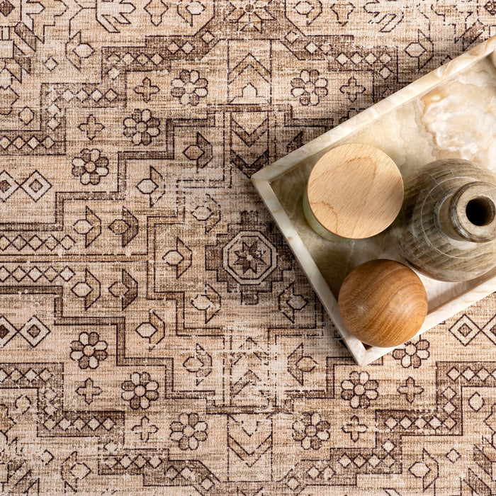 Milani Washable Spill Proof Rug Beige 120x180 cm