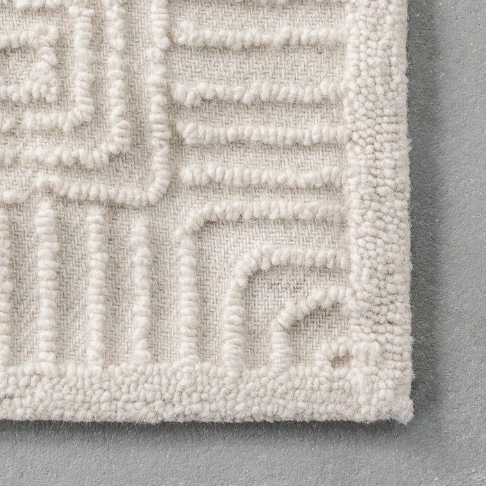 Miley Ivory Textured Tiled Area Rug 160 X 230 cm