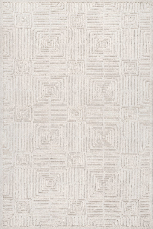 Miley Ivory Textured Tiled Area Rug 160 X 230 cm