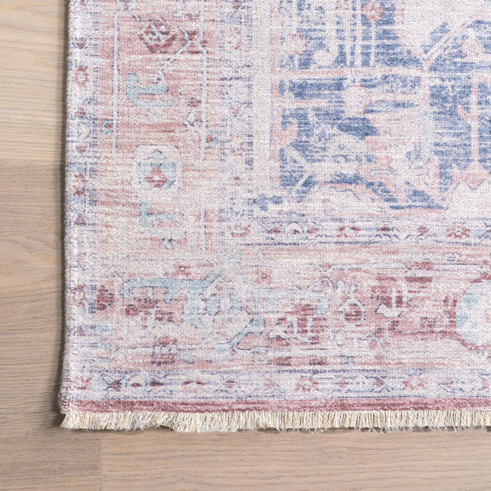 Minnie Vintage Medallion Washable Rug 140x200 cm Rust