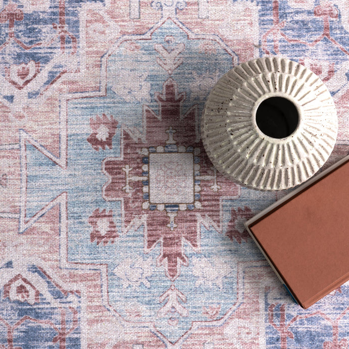 Minnie Vintage Medallion Washable Rug 140x200 cm Rust
