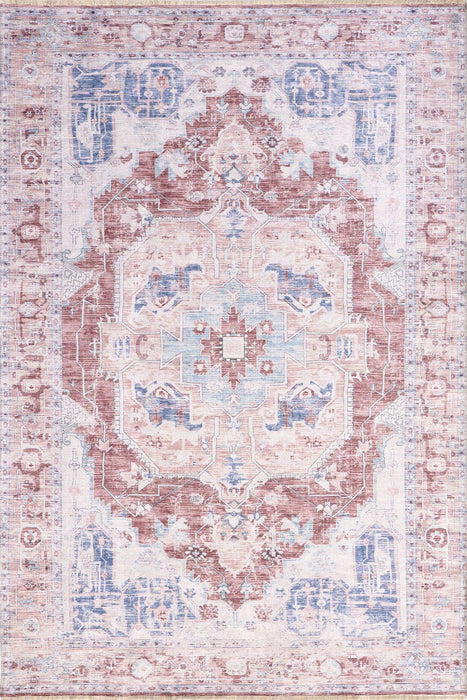Minnie Vintage Medallion Washable Rug 140x200 cm Rust