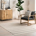 Missy Striped Cotton Area Rug in Ivory Color