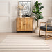 Missy Striped Cotton Area Rug in Ivory Color