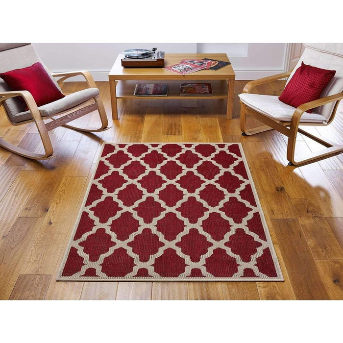 Moda Trellis Flatweave Red Rug