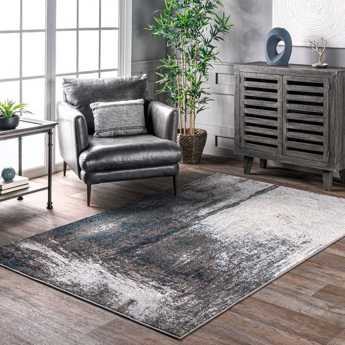 Modern Abstract Grey Area Rug for Stylish Interiors