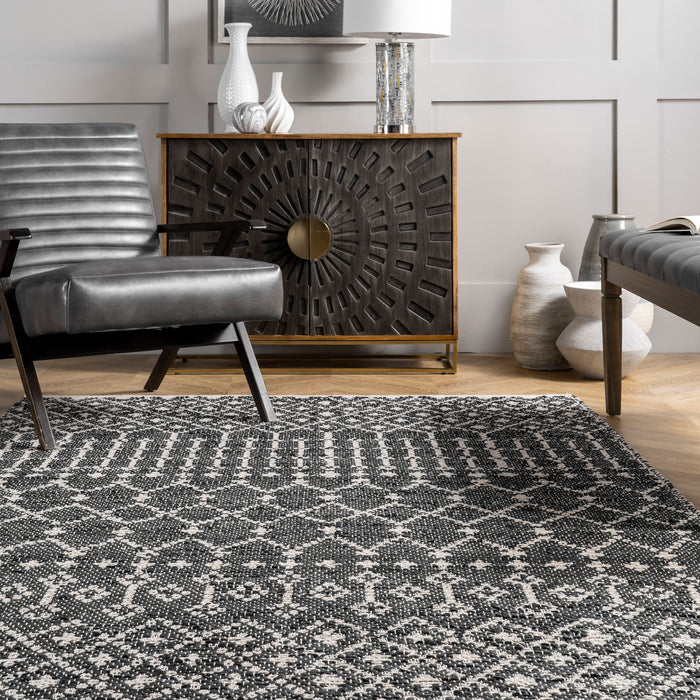 Modern Black Trellis Area Rug 160 cm x 230 cm